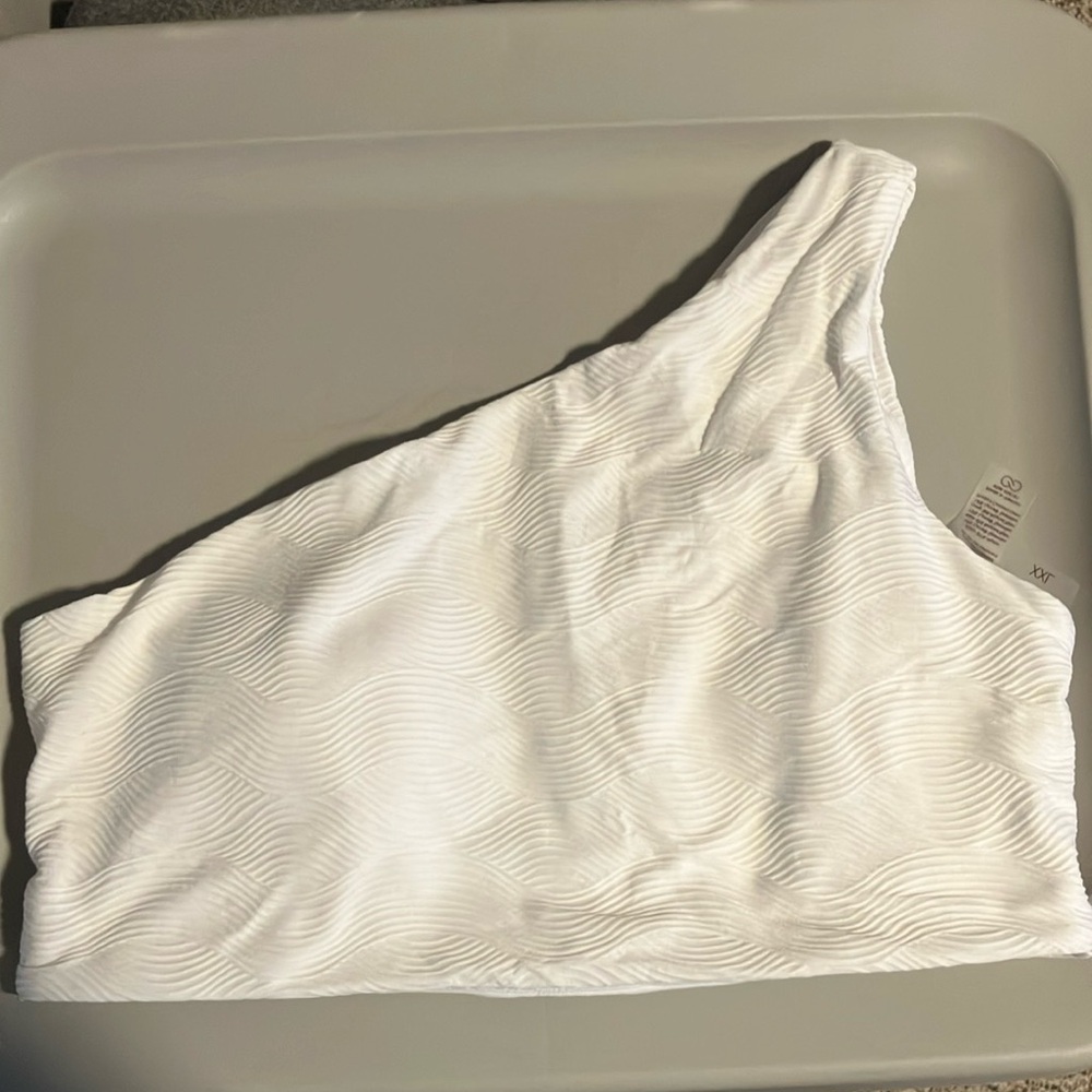 —XXL White One Shoulder Calia Bikini Top